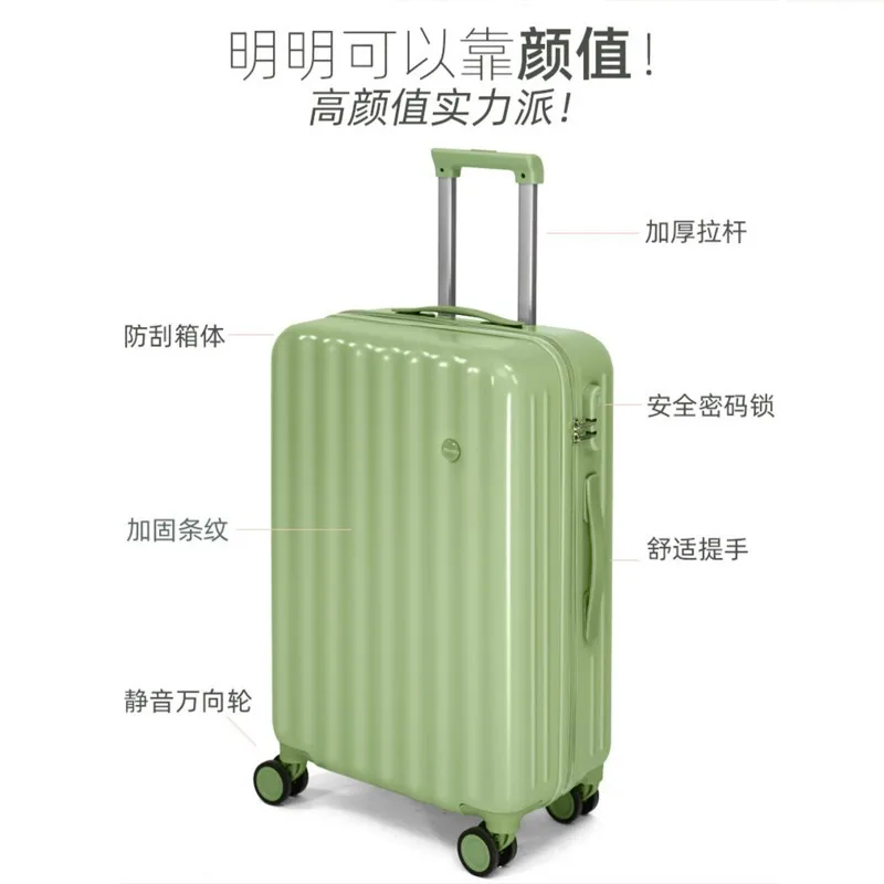 Women's Trolley Suitcase, Men's Sturdy and Durable, Student Spinner Wheel, Password Suitcase, Leather Case