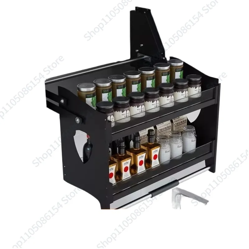 Kitchen hanging cabinet lifting storage pull basket cabinet pull-down rack seasoning pull basket damping buffer lift basket