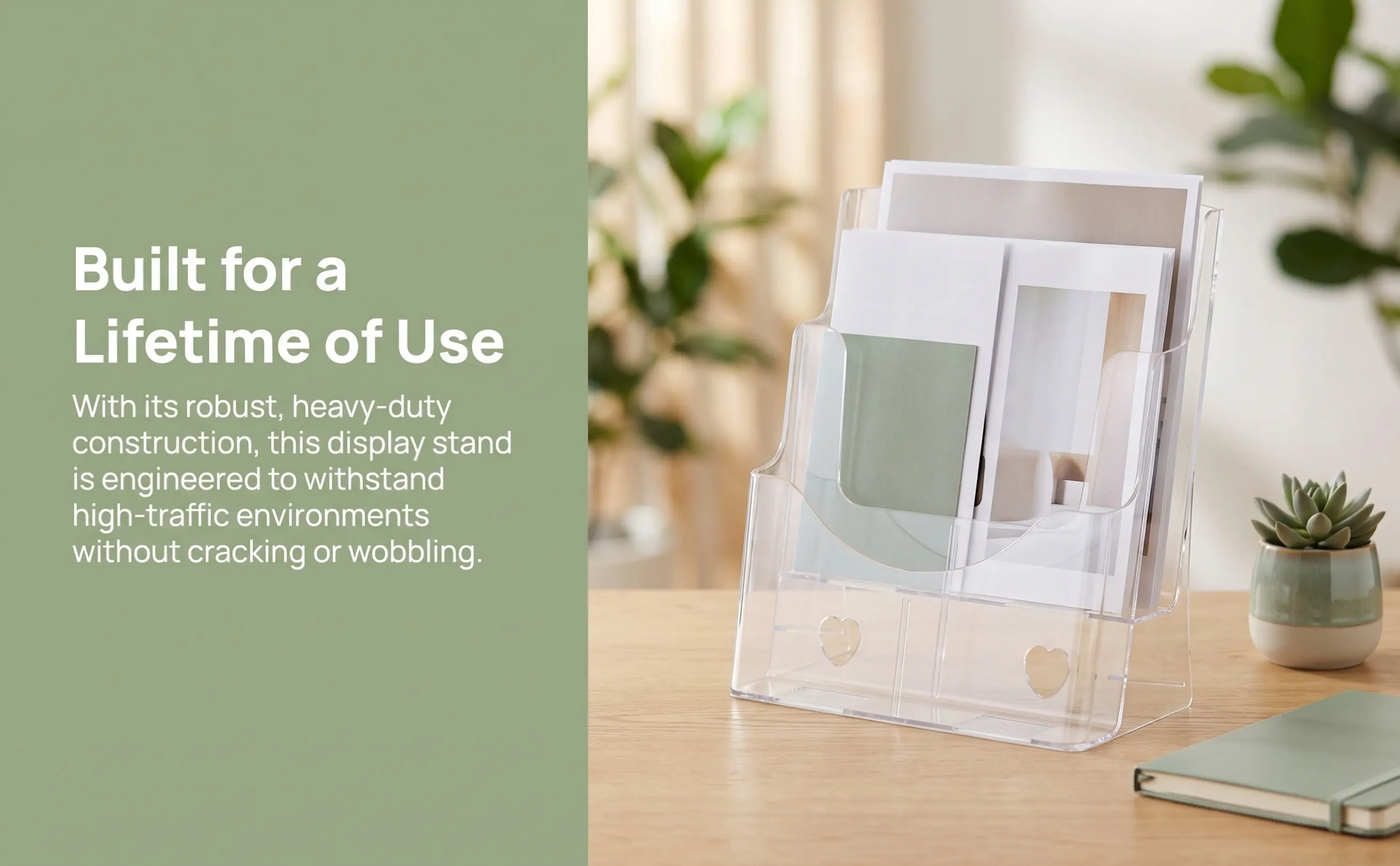 Acrylic Clear A4 File Organizer Document Rack Wall Mounted Magazine Holder Paper Stand Letter Folder Display for Office