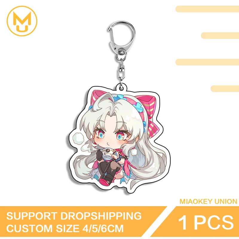 Wuthering Waves Q Edition Carlotta Montelli Key Chains Shockproof Hot Selling Kawaii Props For Friends Fashion Key Ring Gifts