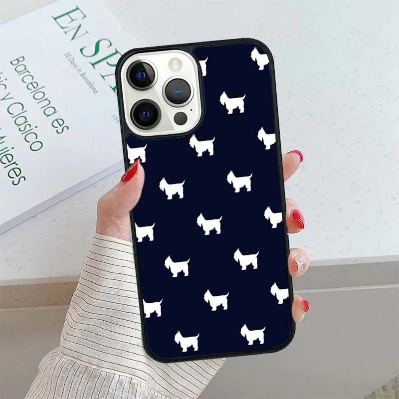 Juste de téléphone avec chien Schnauzer pour iPhone, coque pour iPhone SE2020 15 14 13 Pro Max 12 11 Pro Max pour Apple 8 PLUS 7 6S Poly X XS Fundas