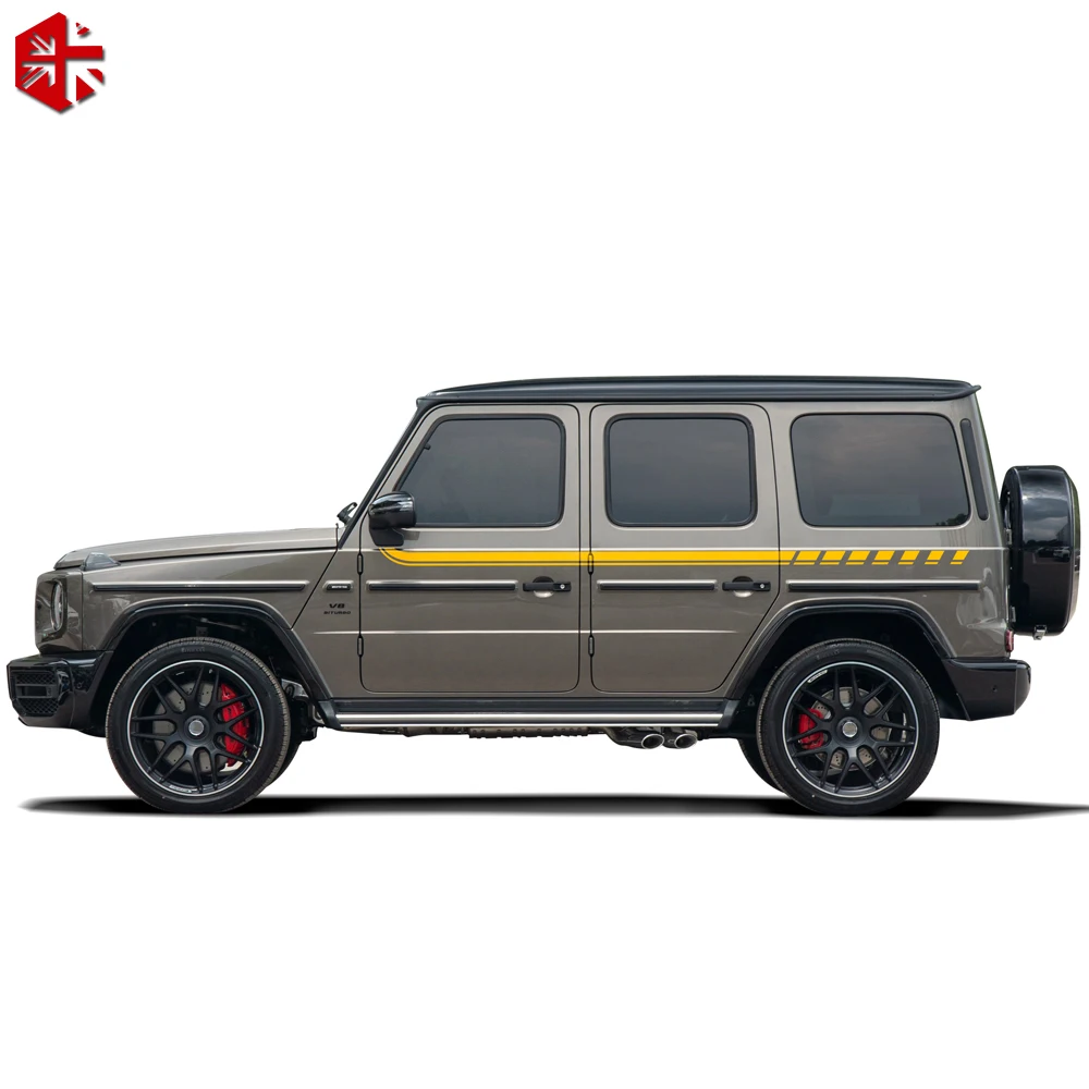 2pcs Car Body Side Upper Waistline Racing Stripes Decal Stickers for Mercedes Benz G-Class W463 G63 G65