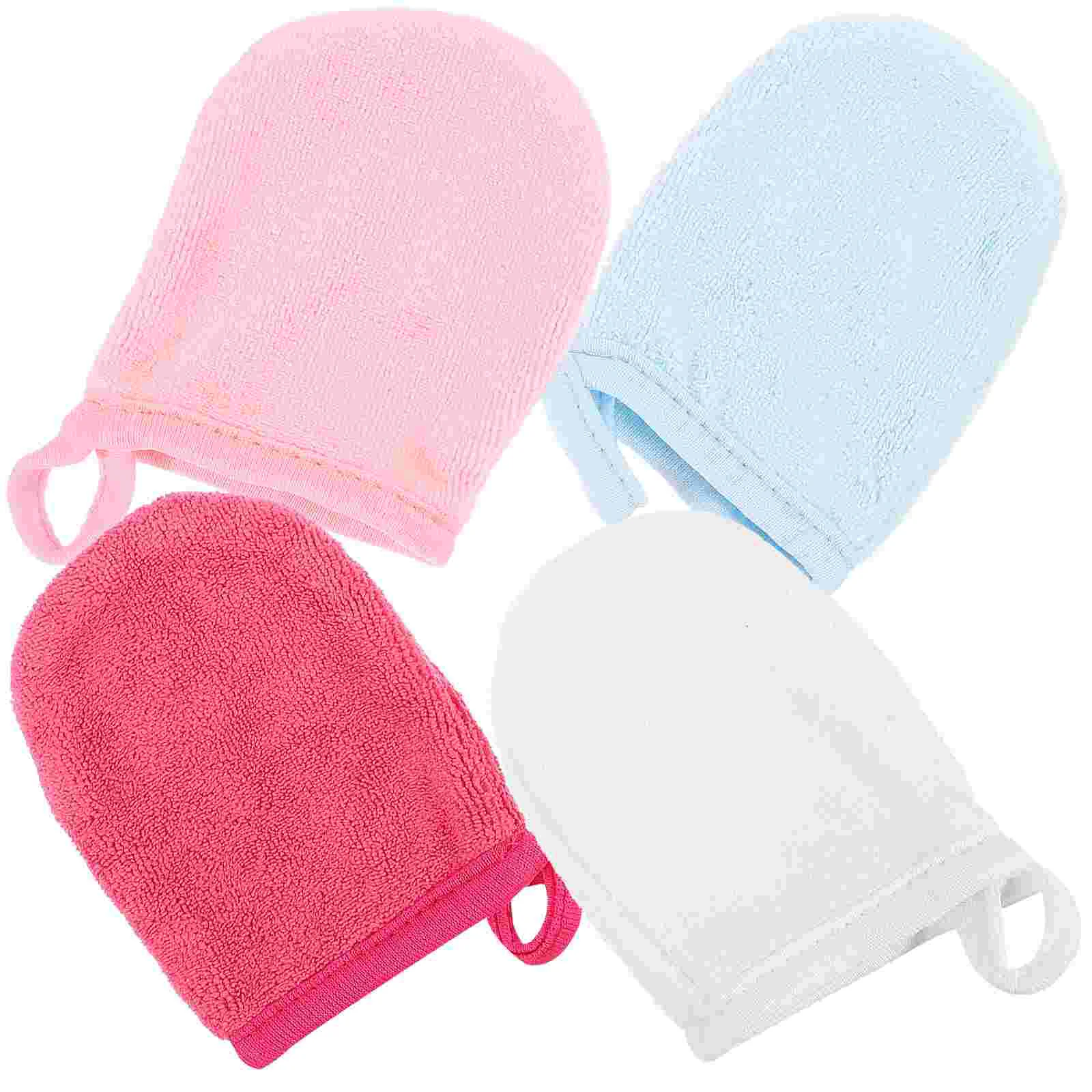 4 Stück Reinigungs-Fingerspitzen, Haushalts-Gesichtshandschuh, Gesichtshandschuhe, Make-up-Entferner, Handtücher, Tücher, wiederverwendbare Pads, Tücher, Haarmaske