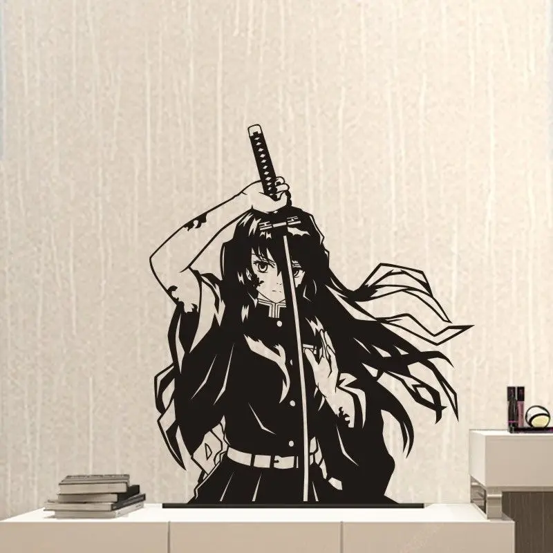 Demon Slayer Naklejka na ścianę Naklejka samochodowa Tokitou Muichirou Kanroji Mitsuri Vinyl Decor Dekoracja domu Anime