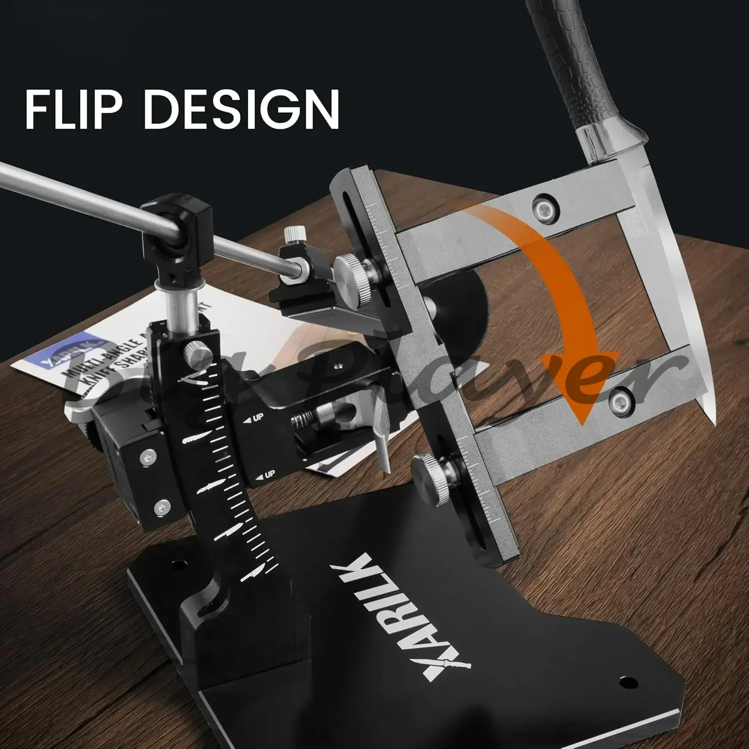 XARILK Afilador de cuchillos profesional de aluminio, sistema de afilado de cuchillos guiado GEN3, kit de afilado de cuchillos con 3 placas de diamante