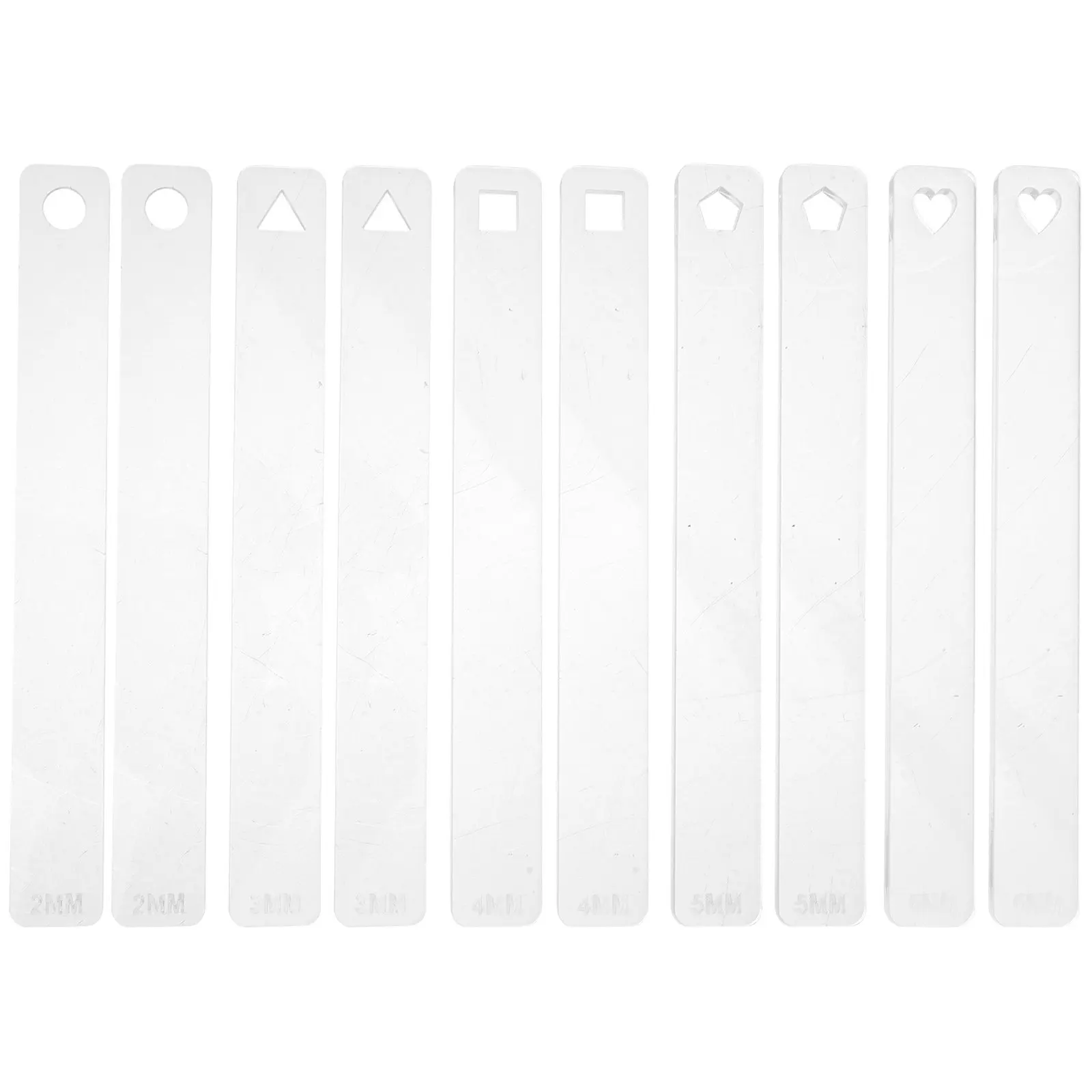 10Pcs Pottery Tools Acrylic Rolling Pin Guide Sticks 2Mm 3Mm 4Mm 5Mm 6Mm Polymer Clay Thickness Depth Guide Clay Sculpting