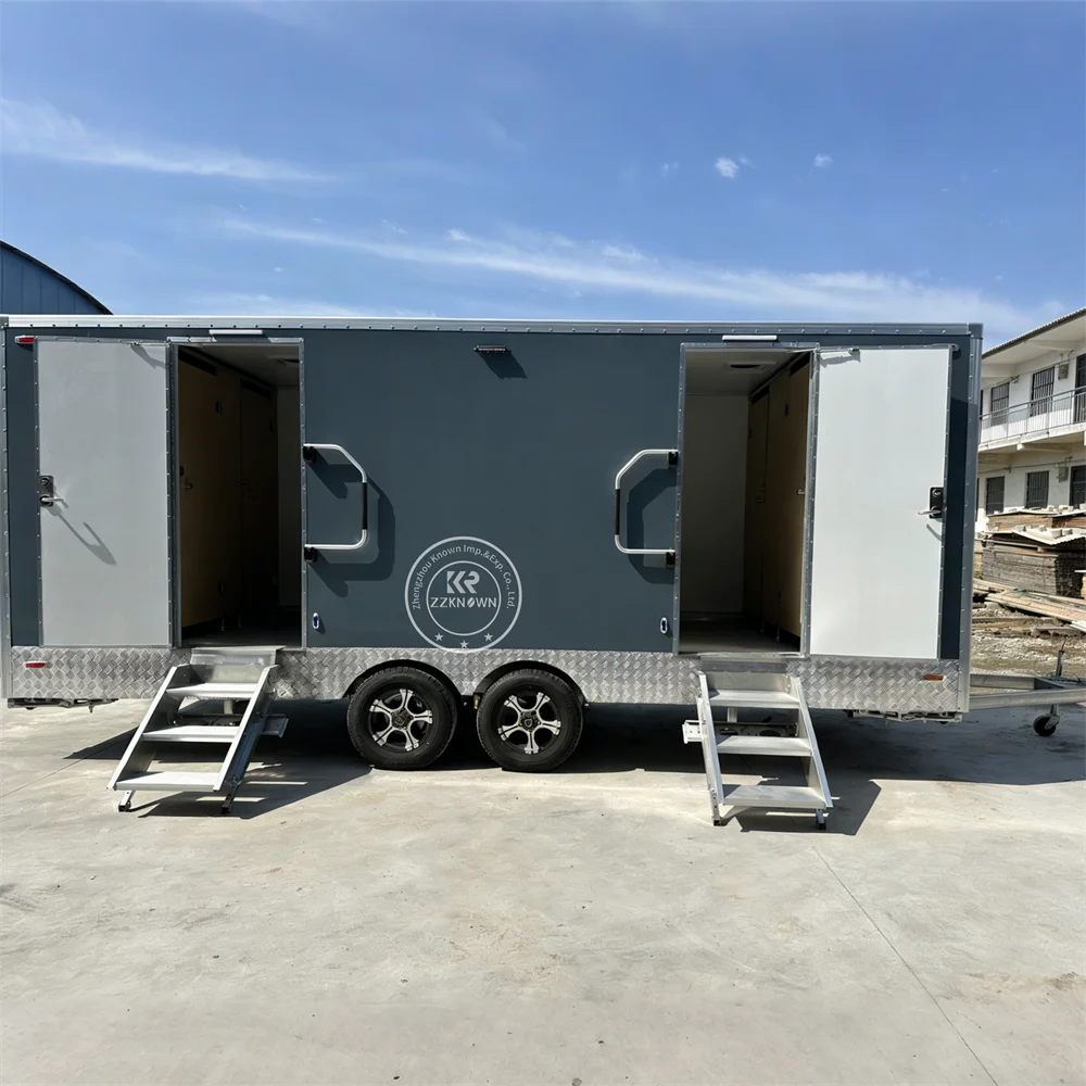 Mobile Portable Toilet Trailer Cheap Sale Price Prefab Toilet Bathroom VIP Restroom Trailer for Events