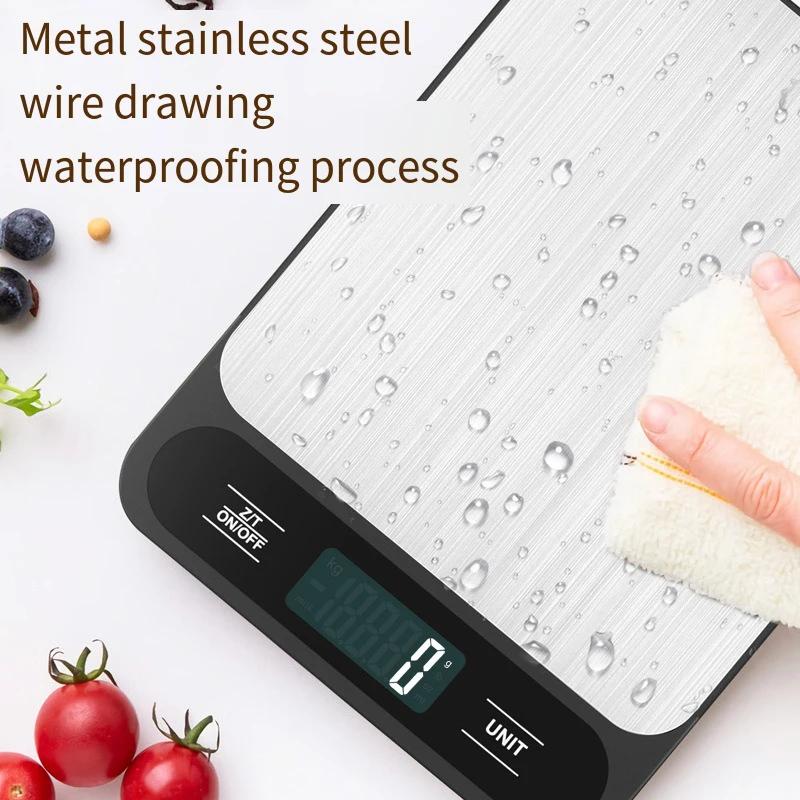 Digital Scale 10kg 1g Kitchen Scale Electronic 5kg 1g Baking Gram Weight Scales Grams Ounces Stainless Steel