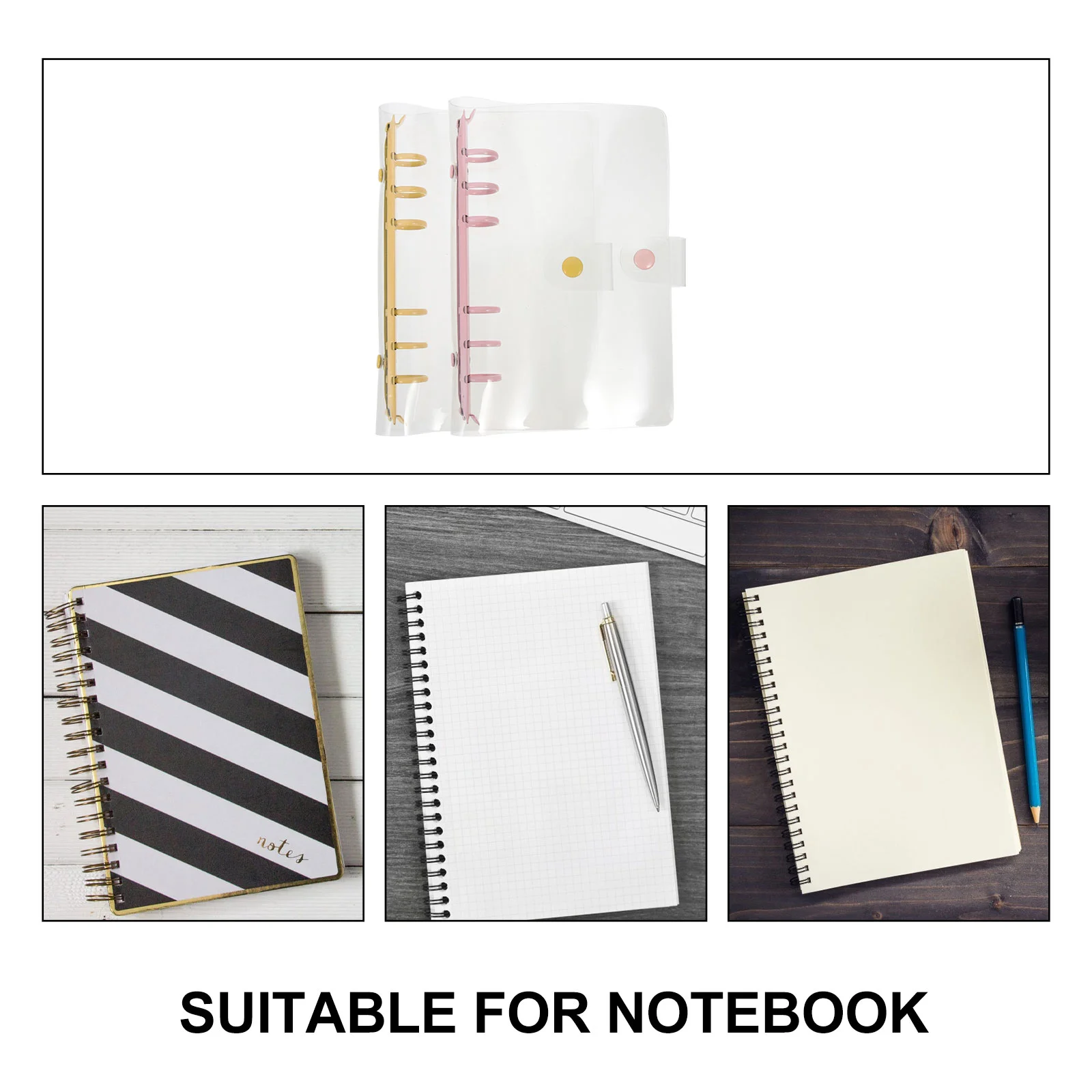 2 Pcs Binder Notebook Clear Cover Office Accessory Shell Supplies Plastic Scrapbook Elegant