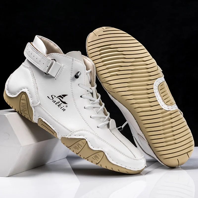 Hot 2025 New Men's Winter Cotton Shoes High Fashion Casual New Tide Ankle Boots Flat Korean Tool Batch