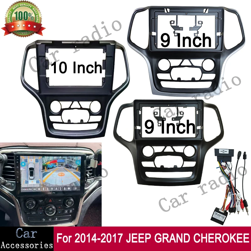 CRM For 2014-2017 JEEP GRAND CHEROKEE 9/10 Inch Car Radio Stereo Android Frame GPS MP5 Player Panel Casing Fascia Dash Cover