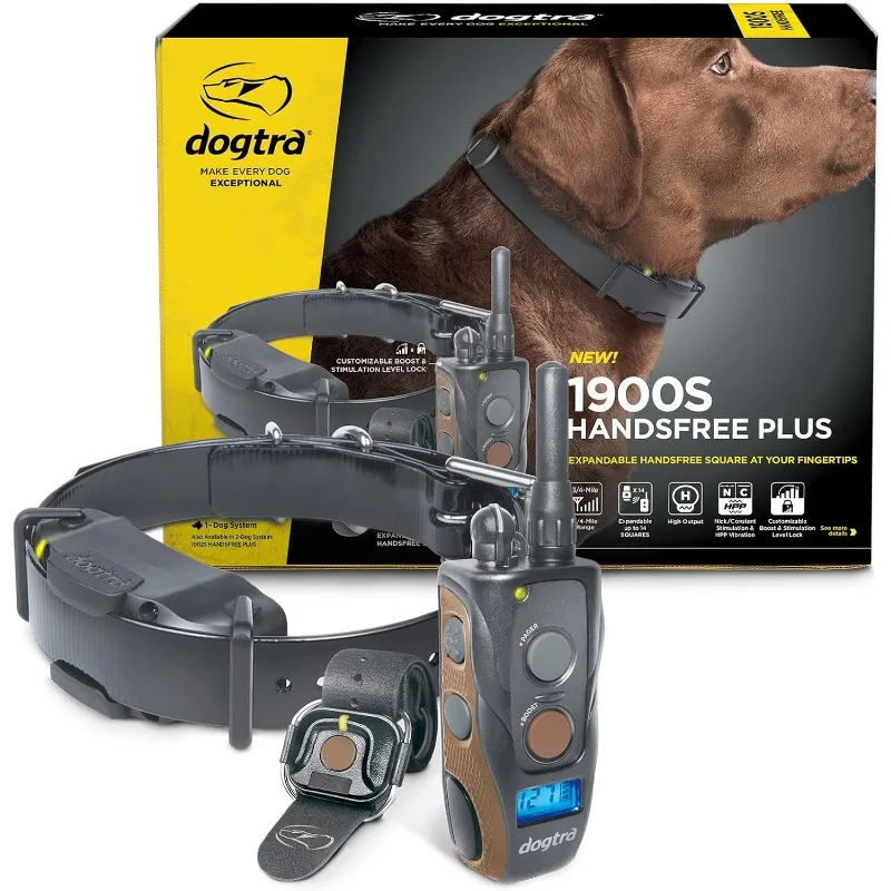 Dogtra 1900S HANDSFREE Plus Boost and Lock, Remote Dog Training E-Collar, HANDSFREE Square, 3/4-Mile Range