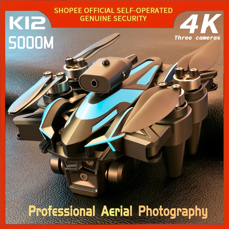 K12 Pro / MAX Drone profesjonalne 4K kamera HD Mini Dron optyczna lokalizacja przepływu 3-stronne unikanie przeszkód Quadcopter zabawka prezent