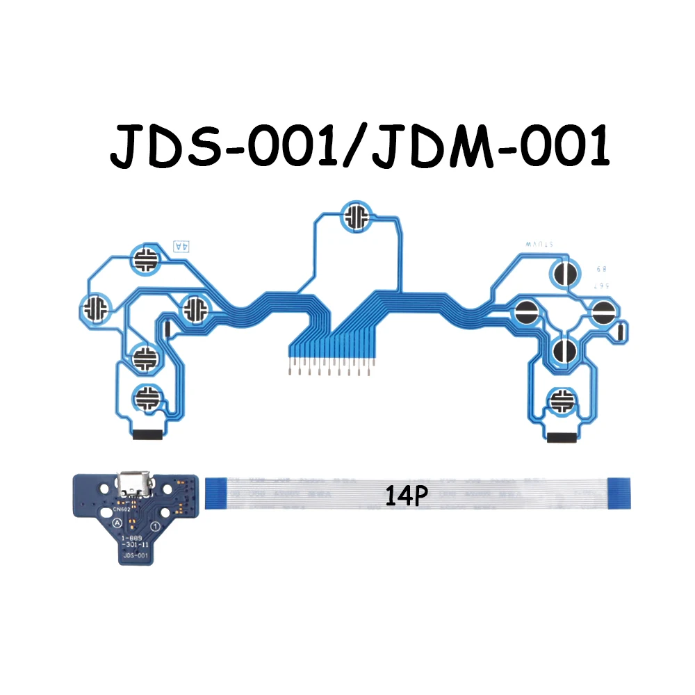 For PS4 Slim Pro Gamepad Controller Charging Port Board Conductive Film Repair Set JDS‑001 011 030 040 055 Replacement Parts
