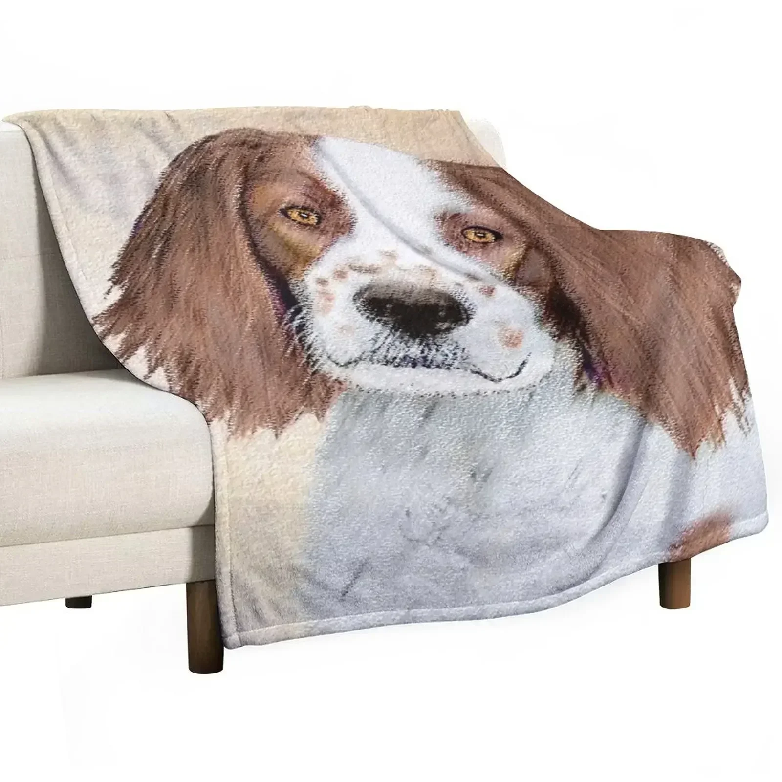 

Irish Red and White Setter Painting - Original Art Throw Blanket decorative Thins Picnic Thin Blankets