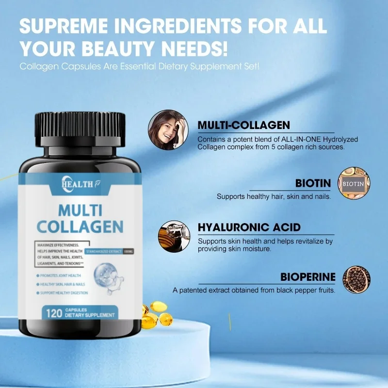 Marine Collagen Peptide Powder Supplement Suitable For Skin, Hair, Nails, Joints - Hydrolyzed Collagen Protein