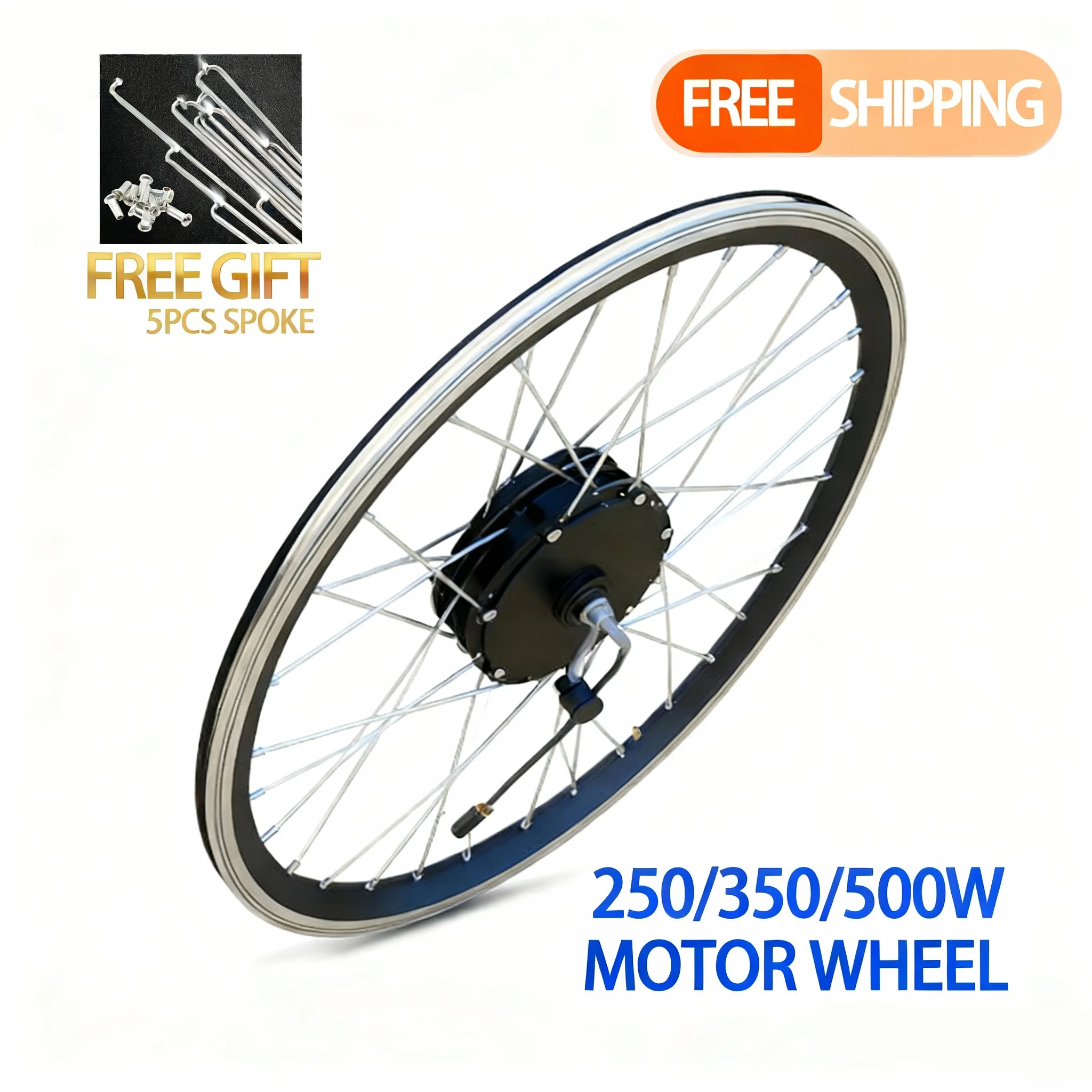 

20-29-дюймовый колесный двигатель для электровелосипеда с 36 В, 48 В, 250 Вт, 350 Вт, 500 Вт, 9-контактный порт, MTB, колесный двигатель, комплект для переоборудования электрического велосипеда