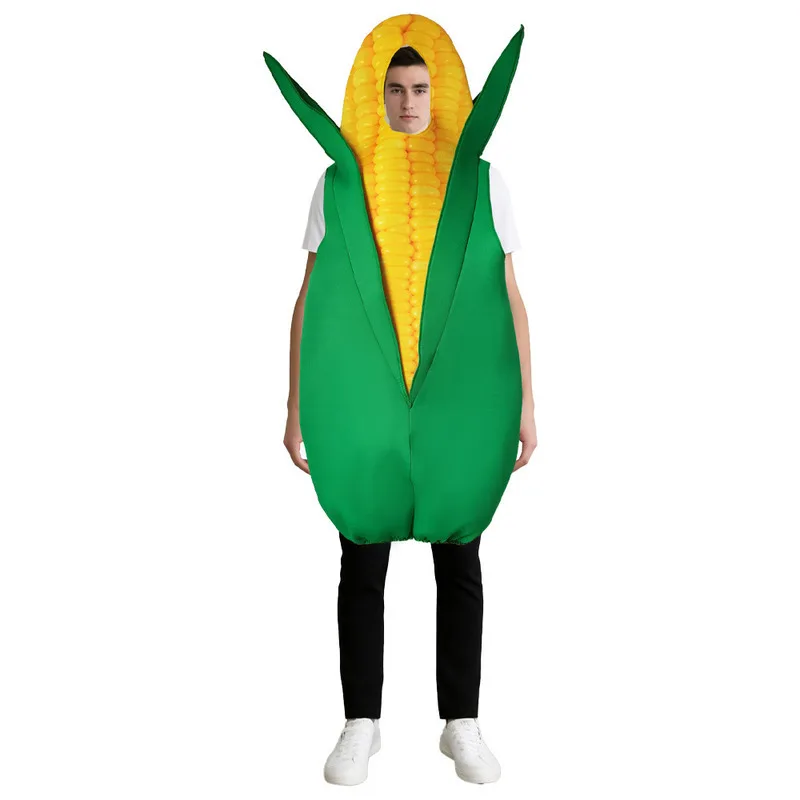 

Funny Corn Cosplay Costumes Corn Cos Costumes Men's Ladies Fluffy Sponge Jumpsuits Halloween Raves Party Stage Shows