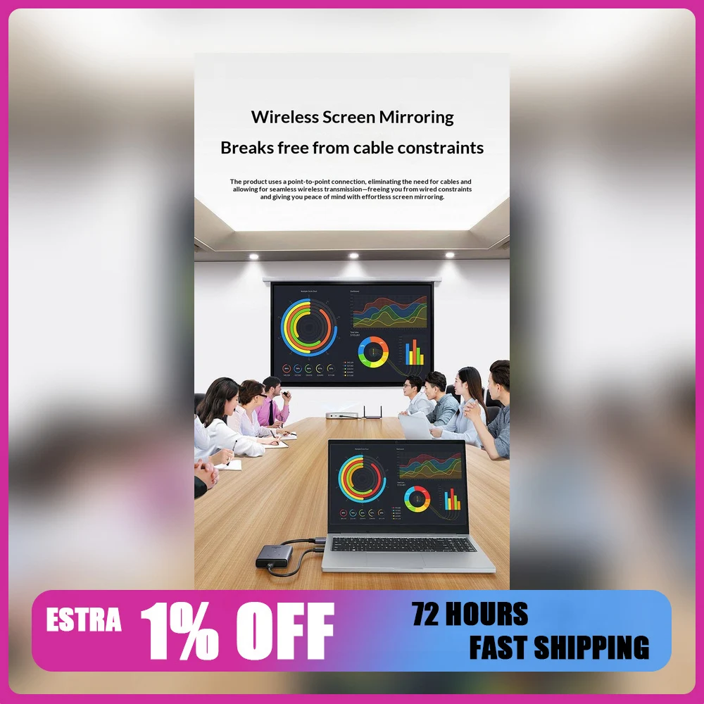 UGREEN 50633 Wireless HDMI Display Mirroring Kit 50m 1080P Transmitter Receiver for Laptop TV Monitor Projector