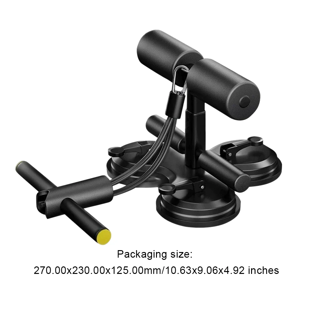 حامل أرضي للجلوس مع جهاز مساعدة 3 أكواب شفط مع حبل سحب معدات تمارين الجلوس للمنزل والمكتب وصالة الألعاب الرياضية