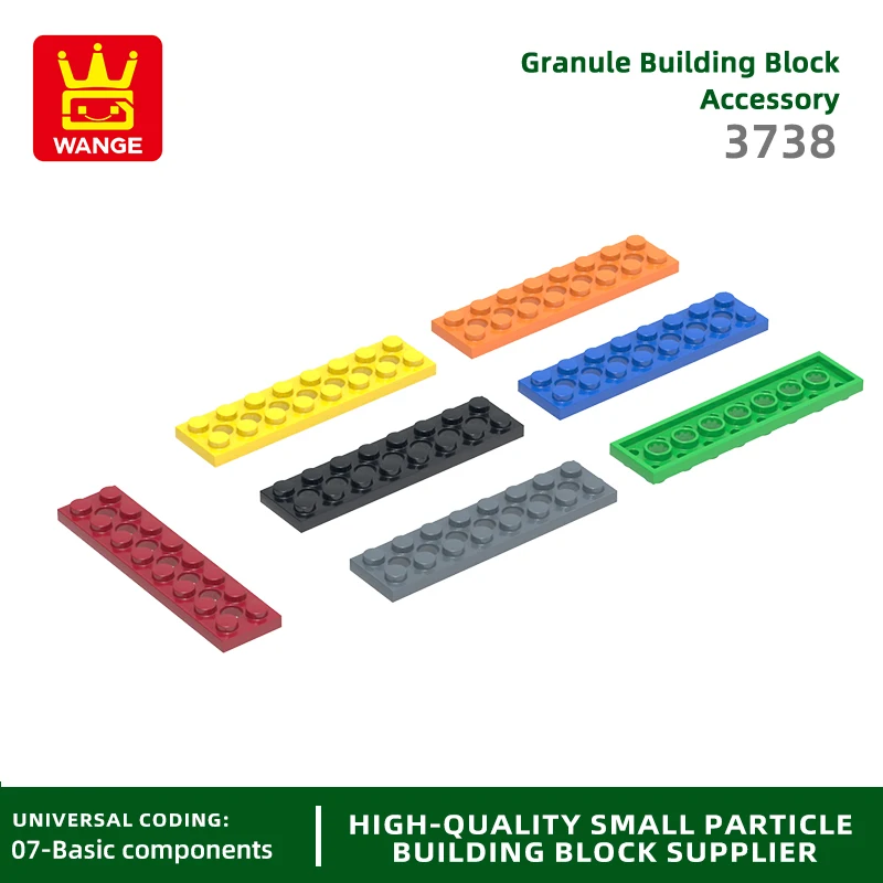 

Wange 48Pcs/lot 2 X 8 Universal Hole Block Moc Color Accessories Compatible with 3738 Brick DIY Children's Toy Assembly Parts