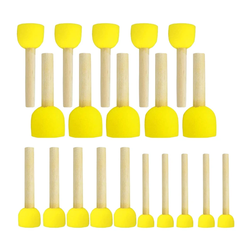 20Pcs Foam Brush Set 4 Size Sponge Brush Sponge Paint Brushes Kit Washable Foam Paint Brushes for Arts Crafts DIY Painting Stain