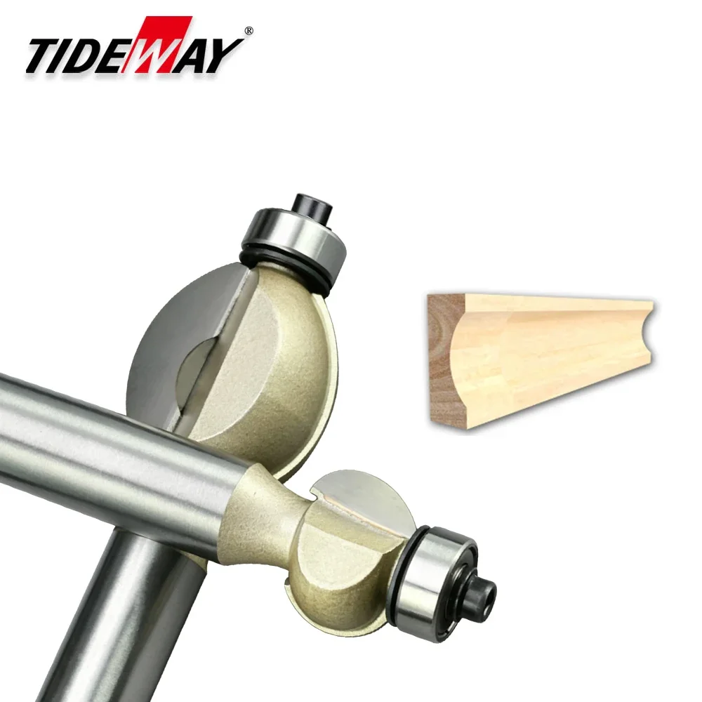 Tideway Side Finger Nall Type Bit Convex Edge Nail Clippers Round Carving Bit With Bearing CNC Engraving Cutter MDF Plywood