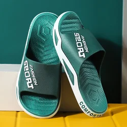 Summer Men's Slippers Thick Platform Alphabet Beach Sandals Non-slip Flat Zapatos Hombre Casual Shoes Women Flip Flops Slippers