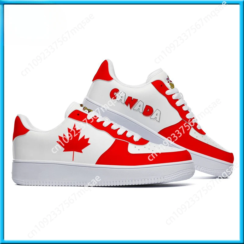 Dropshipping Print On Demand POD Casual Shoes Canada Flag Custom Print Air Force Sneaker Shoes