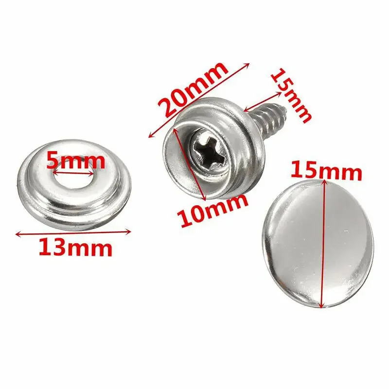 30PCS Snap Fastener Stainless Canvas Screw Kit For Tent Boat Marine High Quality And New Marine Hardware