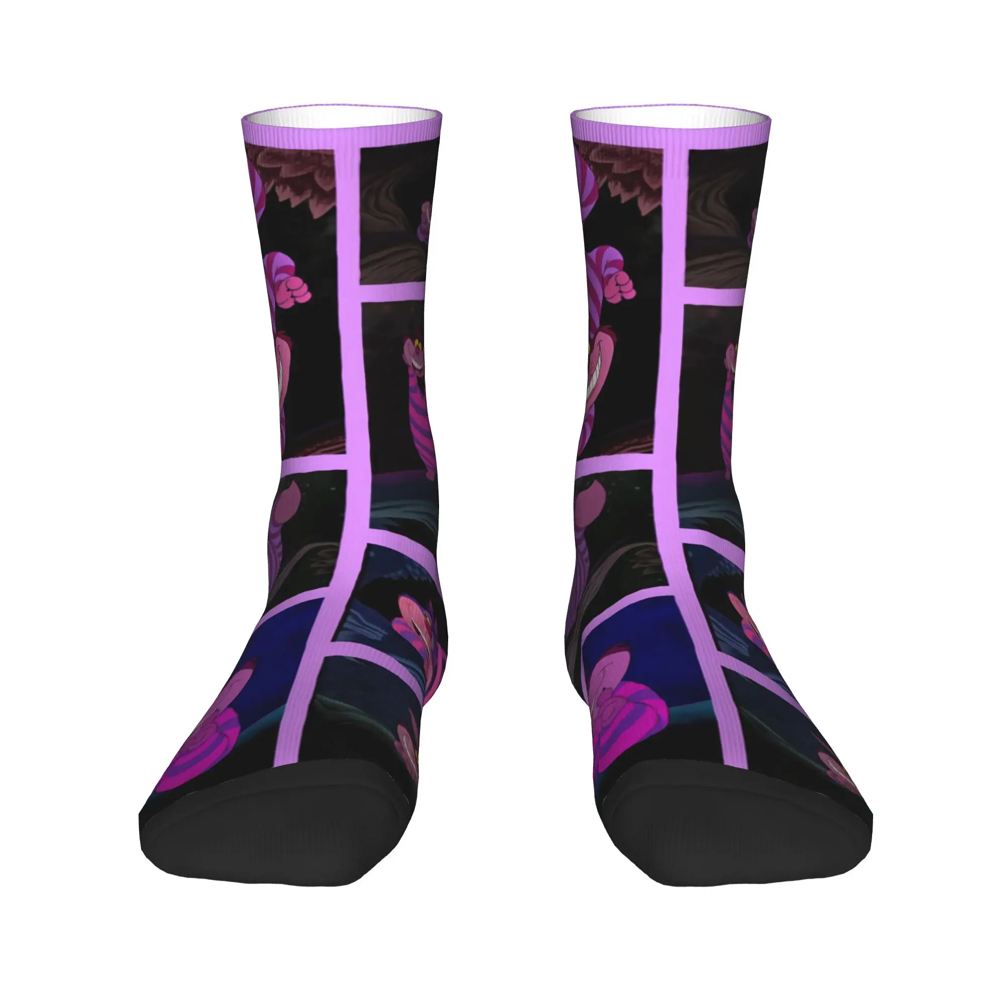 أليس في بلاد العجائب شيشاير القط جوارب أنيقة الجوارب الرجال لينة تنفس الجوارب الربيع الرياضة في الهواء الطلق عدم الانزلاق الجوارب هدية