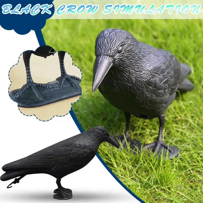 Simulation Crow Black Raven Bird Repellent Natural Pest Control Pigeon Repellent Raven Prop Scary Decoration Party Supplies