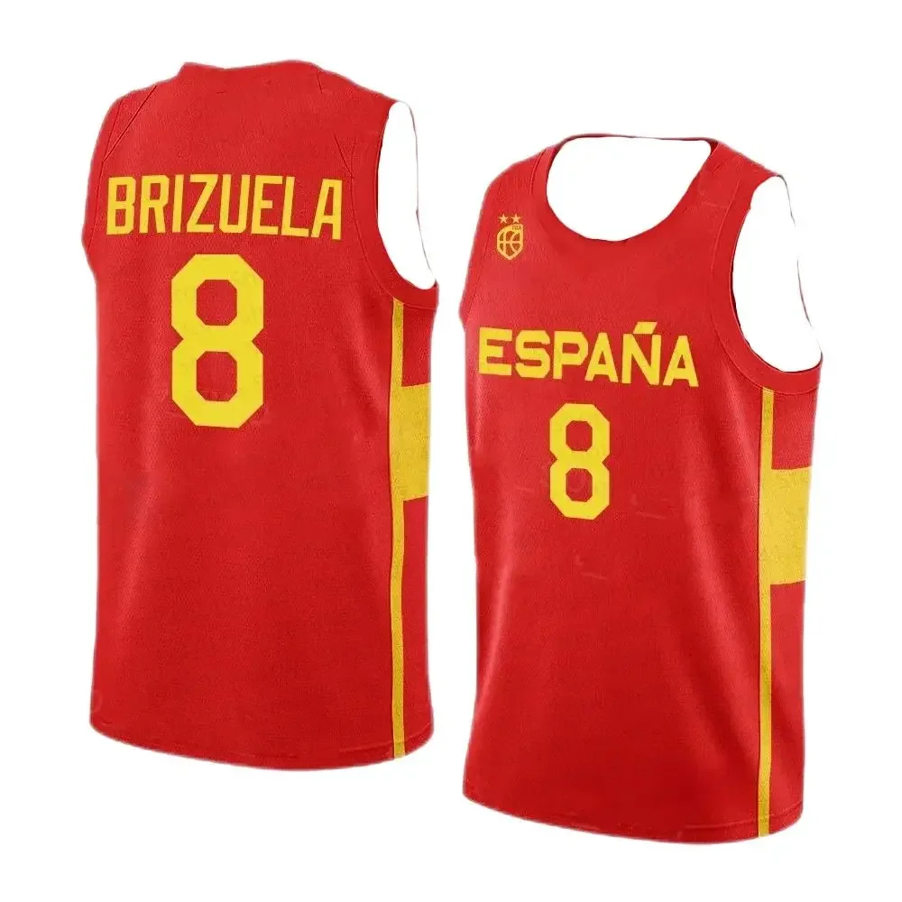 2024 New Spanish Basketball Jersey Spanish Basketball Fan Jersey Men's/Men's Summer Sleeveless Basketball Sports Jersey T-shirt