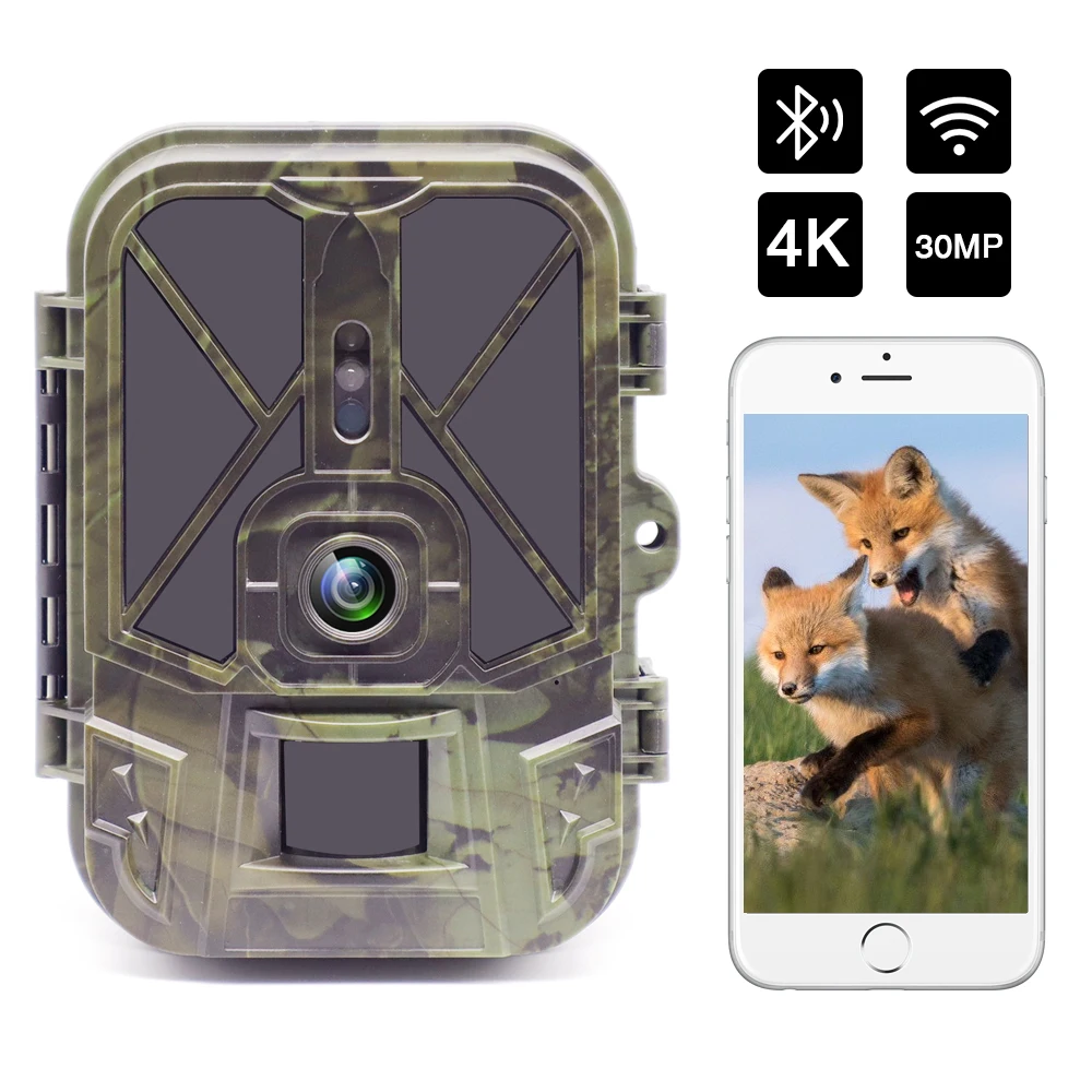 Live Stream Trail Camera 4K Video 30MP WiFi APP Bluetooth Hunting Cameras With 10000mAh Li-Battery Night Vision WiFi940PROLI