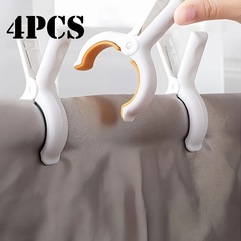 2/4pcs Beach Towel Clips Sturdy Plastic Hangers for Drying Quilts Windproof Hangers Home Essentials Hangers Clothes Pins