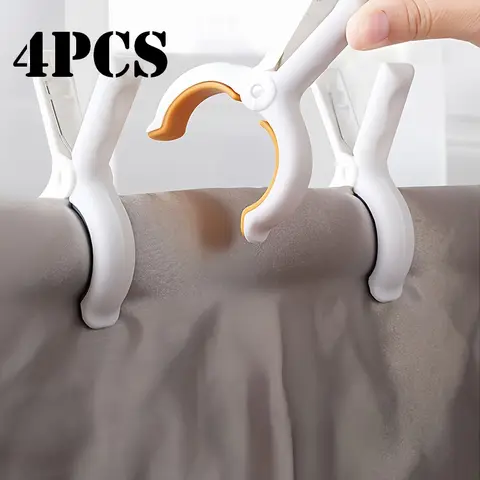 2/4pcs 비치 타월 클립 퀼트 건조를위한 튼튼한 플라스틱 옷걸이 방풍 옷걸이 홈 필수품 옷걸이 옷 핀