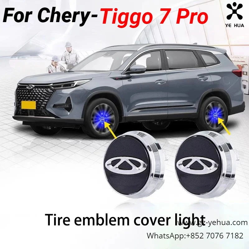 For Chery Tiggo 7 2020 2023 Hub center cover Tire emblem cover light refit Magnetic levitation wheel hub light Automobiles Parts