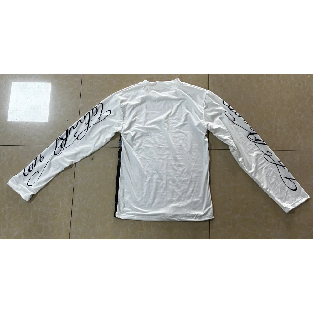Ins European American Cross-Border New Floral Letter Print Street Casual Loose Fit Slim-Fitting Round-Neck Punk T-Shirt Y2K