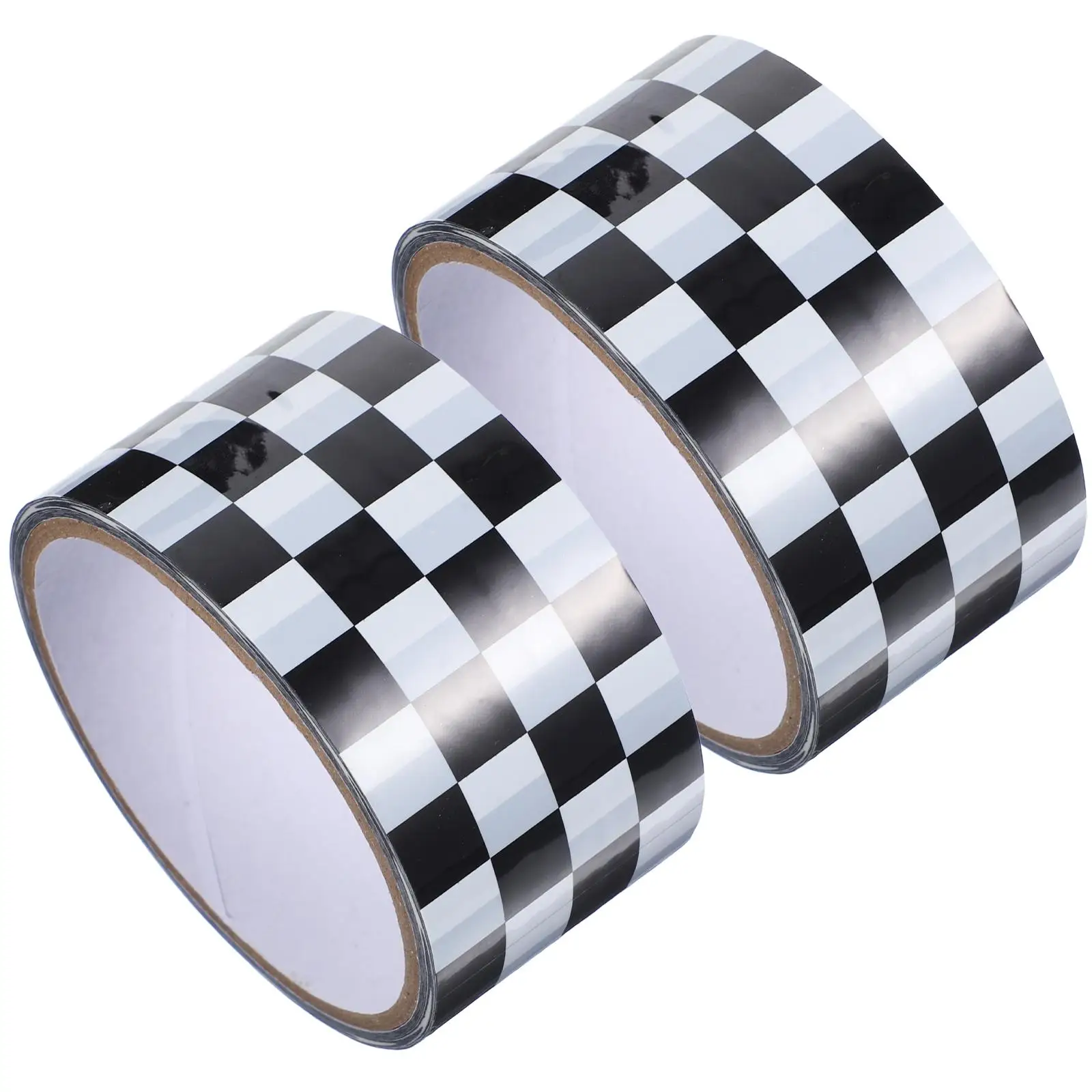 2 Rolls Black White Checkered Tape 15m x 4.8cm DIY Decorative Packaging for Walls Frames Books Moving Boxes Sealing Household
