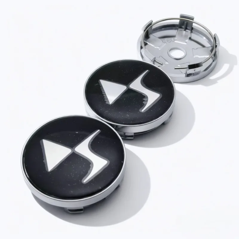 4 stücke DS Logo Emblem Auto Radnabenkappen 60 MM 56 MM Räder Nabenkappe DS3 DS5 Abzeichen Felge Radkappen staubschutz Ersetzen Auto Zubehör – Detail 3