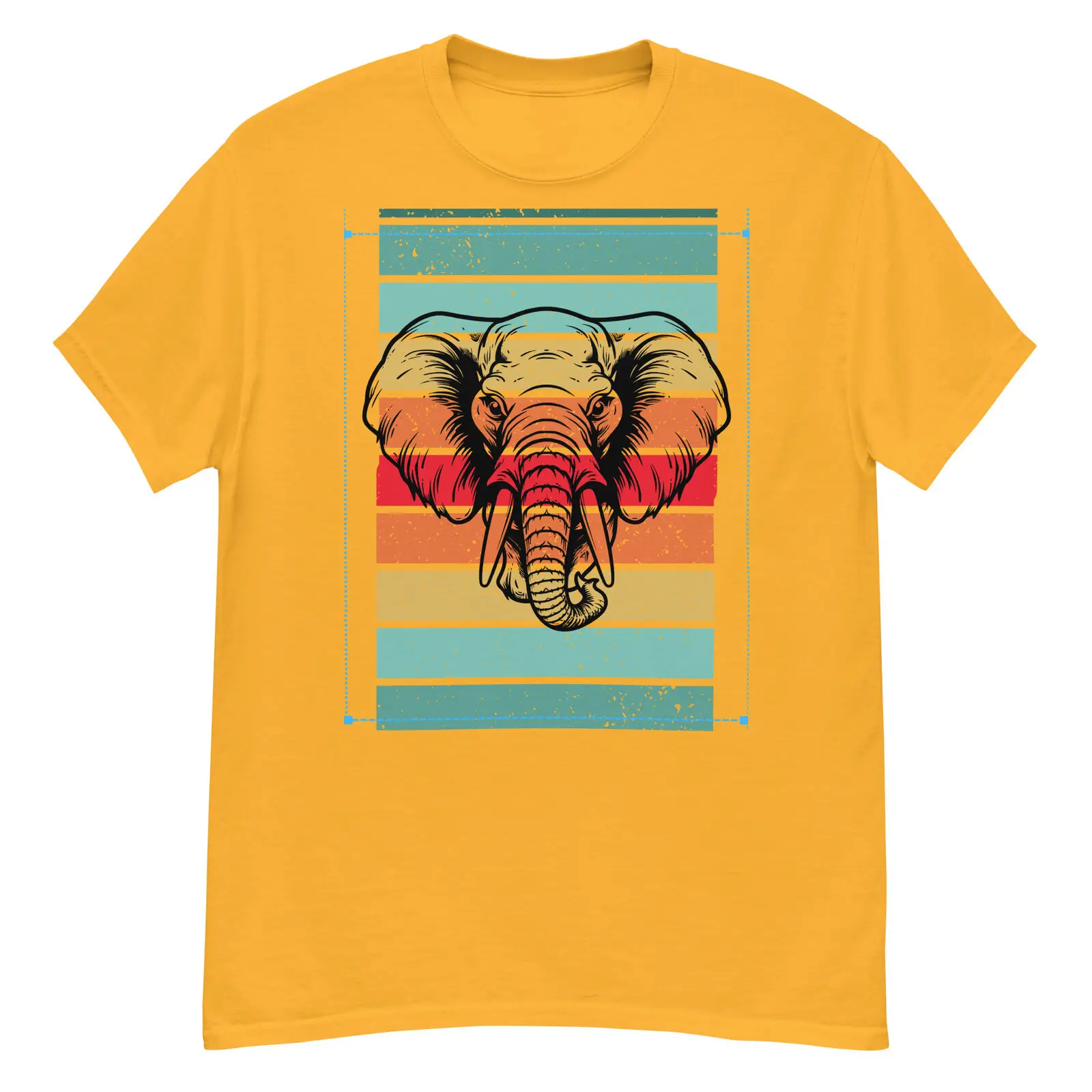 Elephant Head with Tusk Men's/Women's classic tee Retro Sun T-shirt