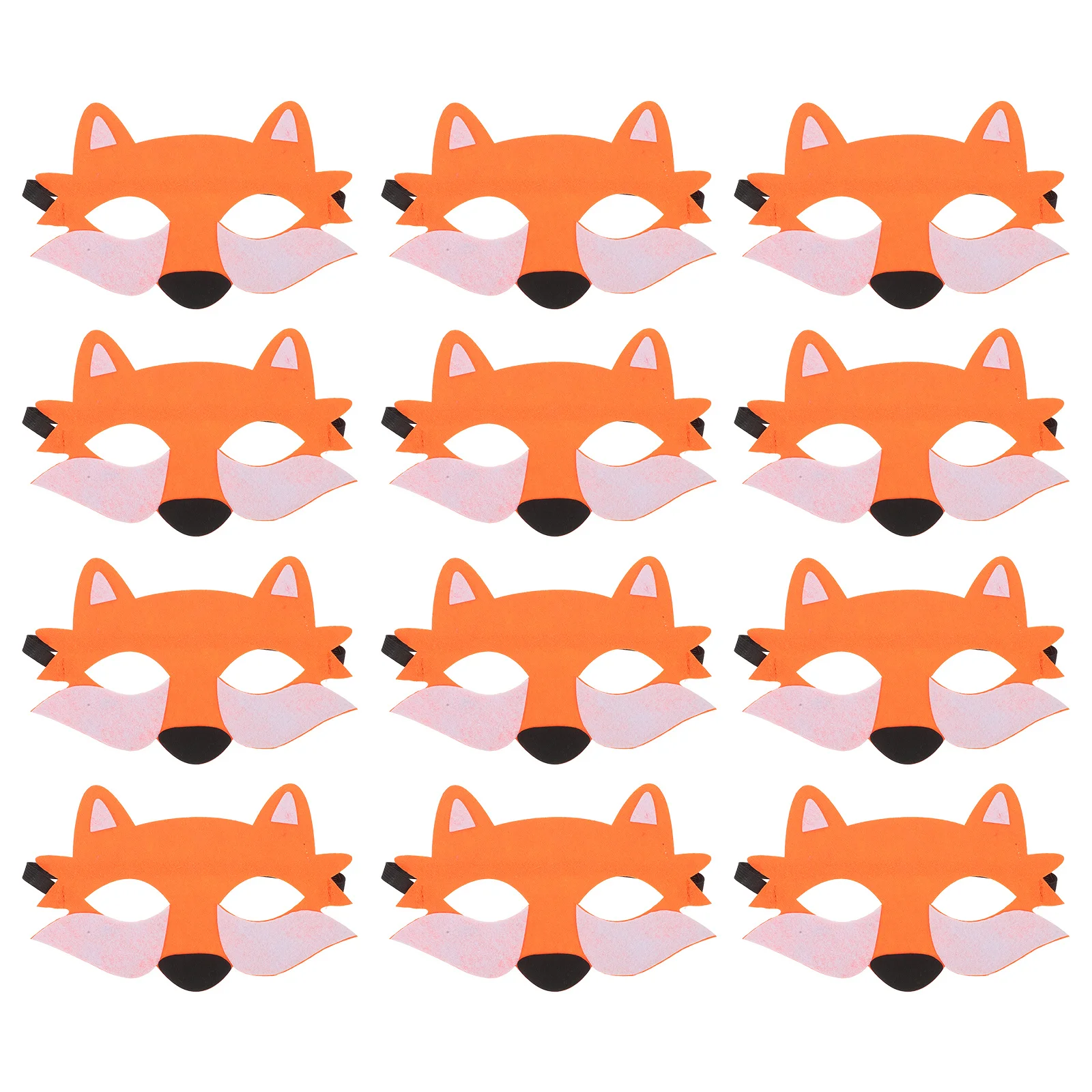 

12Pcs Half Face Wolf Mask Felt Animal Cosplay Halloween Costume Party Kids Masquerade Roleplay Accessories Felt Animal Masks