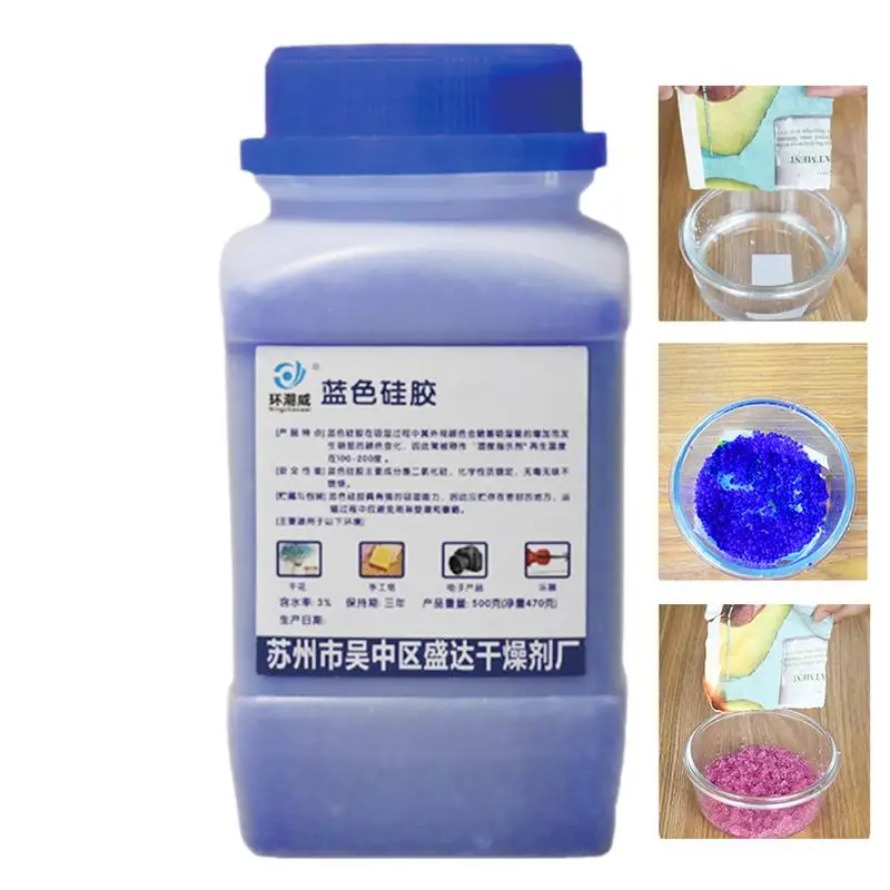 Moisture Absorber Electronic Product Desiccant Reusable Silica Gel Beads Moisture Absorber Dehumidifie Drying Silica Blue Beads