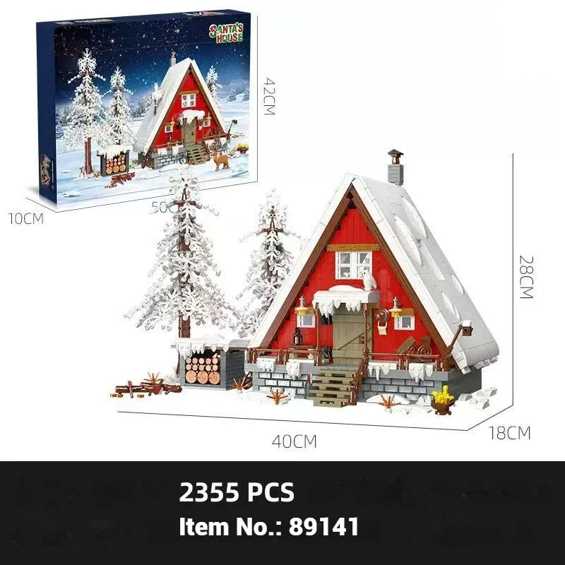 Christmas Snow House DIY Building Model Assembly Toy, Street Scene Series Building Blocks Toys Set, Children's Christmas Gift