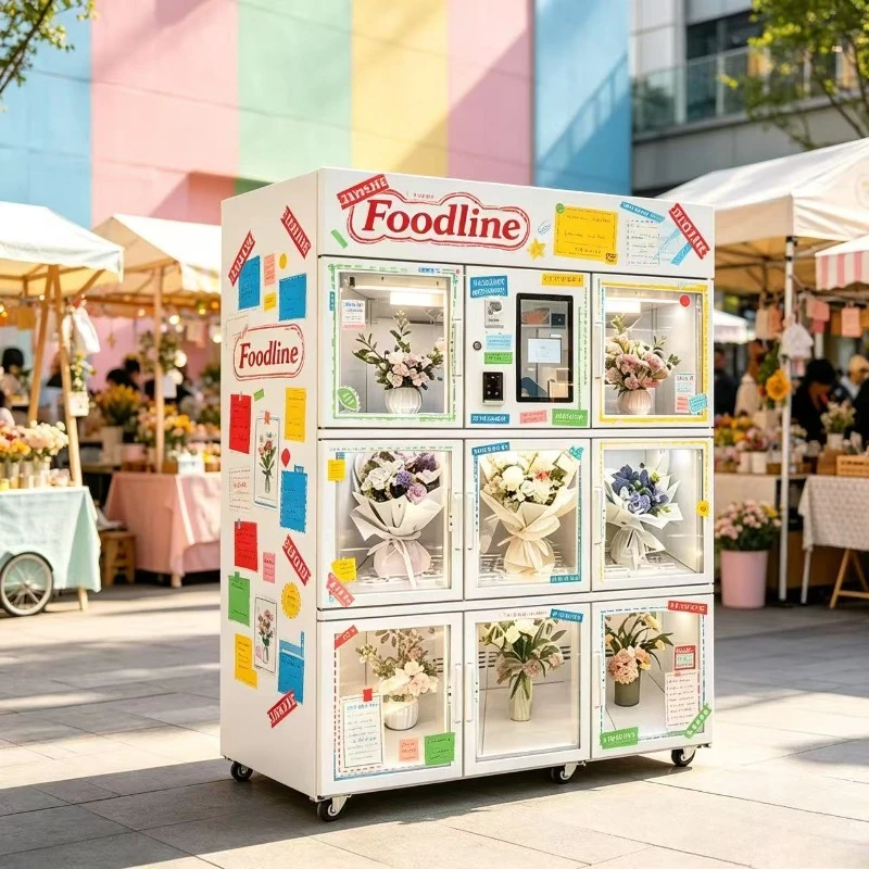 FL Outdoor External Flower Vending Machine Unmanned Self Service Fresh Flower Vendor