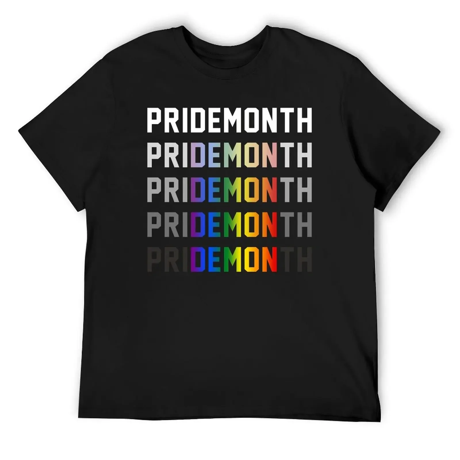 

Pride Month Demon Rainbow Gradient T-Shirt anime stuff Short sleeve tee fruit of the loom mens t shirts