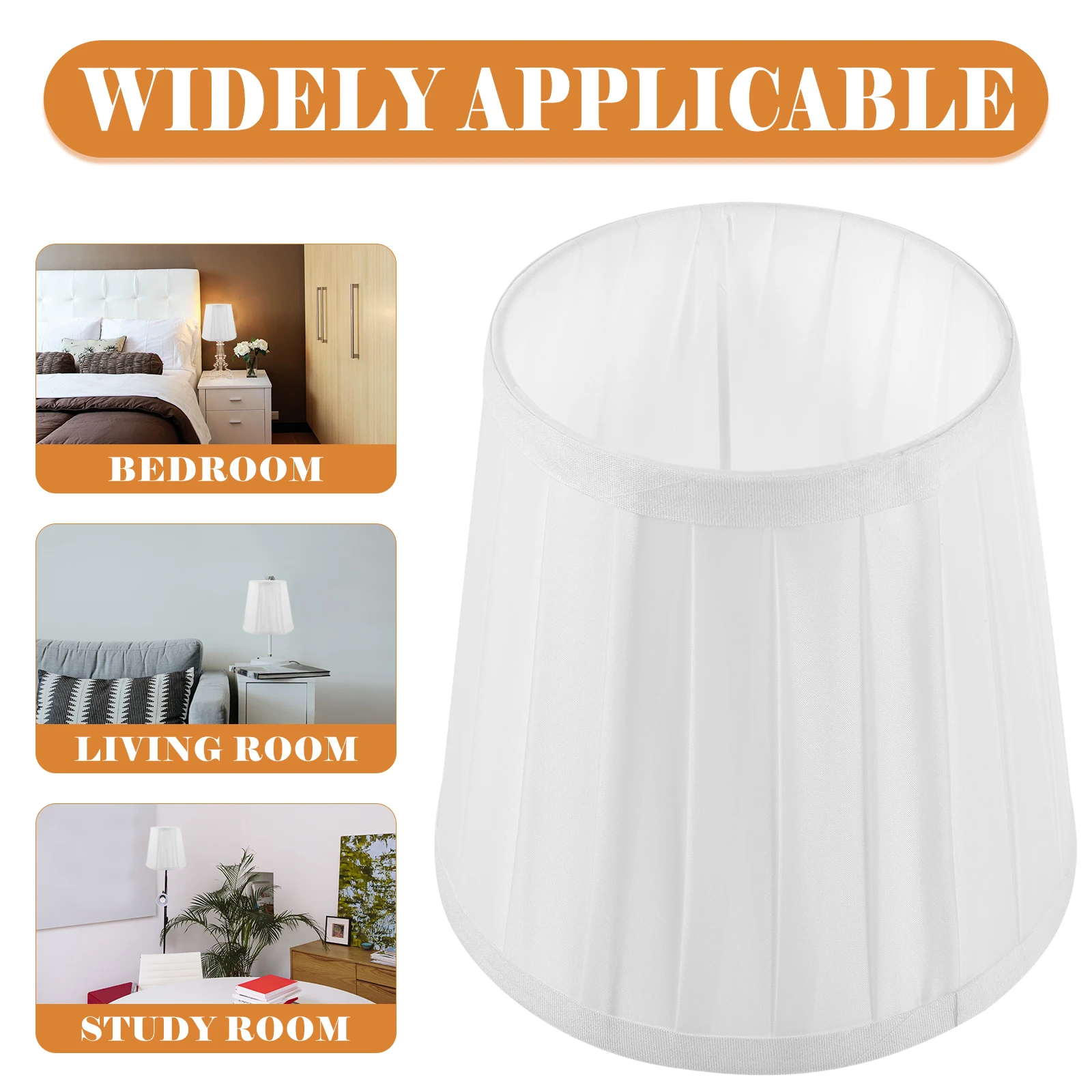

White Pleated Lampshade Housing for Bedside Table Lamp Cover Vintage Fabric Light Shade Decor with Soft Lighting Effect