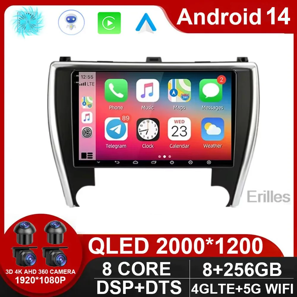 

Android 14 Car Radio For Toyota Camry 8 50 55 2012-2015 Touchscreen Multimedia 4G WIFI DSP Headunit Video Player Navigation GPS