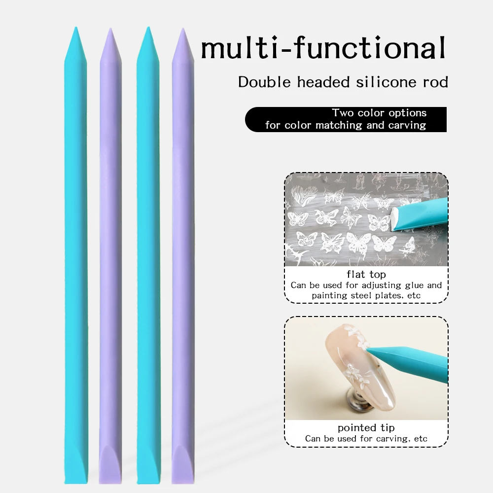 1Pc/2PCS Multifunktionale Doppel Headed Silikon Stift Professionelle Carving Färbung Malerei Phototherapie Gestaltung Und Nagel Werkzeug
