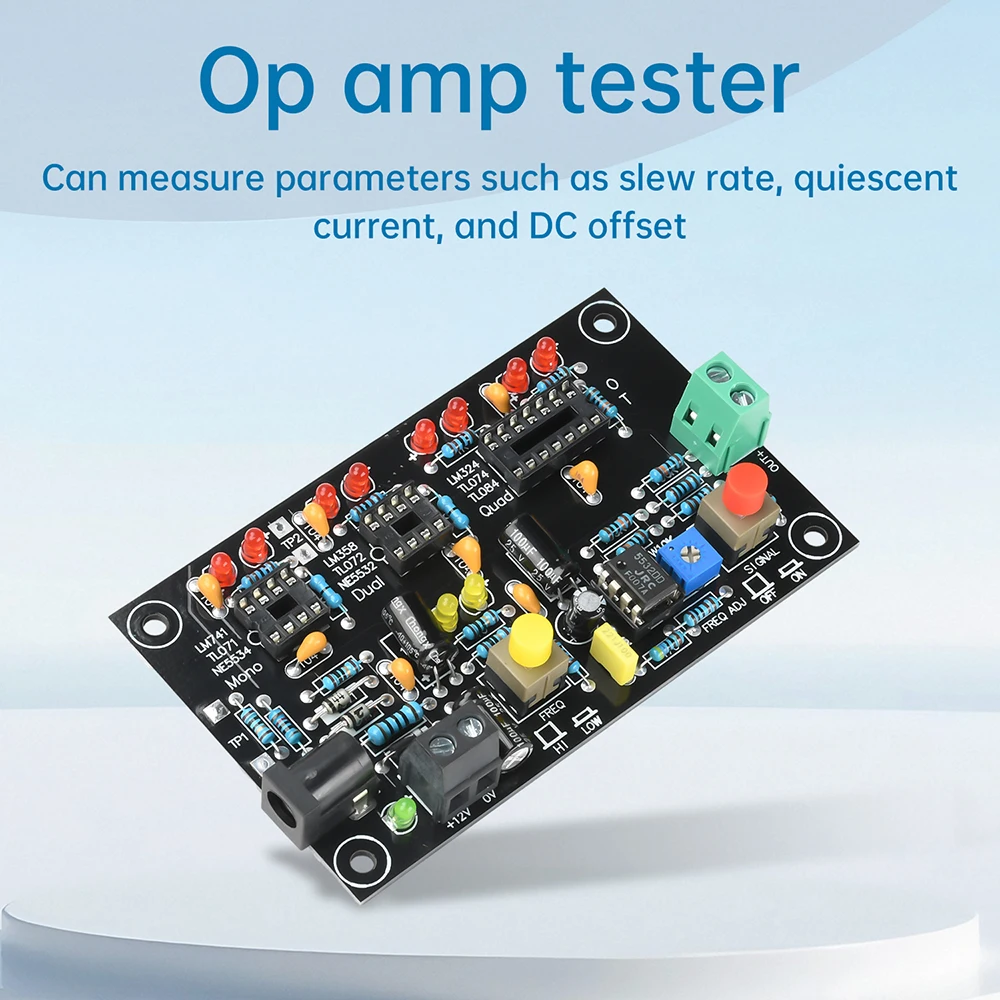 T2 Operationsverstärker-OP-AMP-Tester für Single Mono Dual Quad OPAMP-Chips, Hochgeschwindigkeits- und Niedriggeschwindigkeits-Differenzierung, DC12V – Detail 15